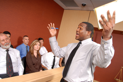 A trial lawyer persuades the jury